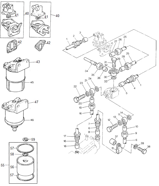 Perkins 4108 – Circuit Carburant basse pression