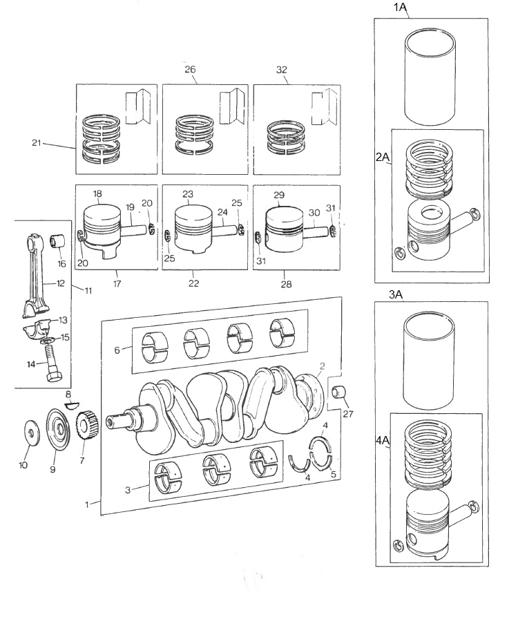 Perkins 4108 – Villebrequin Pistons et Bielles