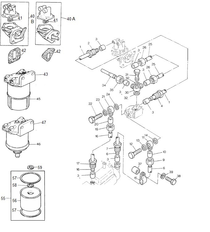 Perkins 4108 – Circuit Carburant basse pression